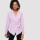 Romwe Notch Collar Knot Front Tailored Blazer