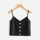 Romwe Plus Button Front Cami Top