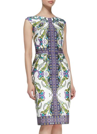 Romwe White Sleeveless Vintage Floral Slim Dress