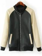 Romwe Color-block Zipper Jacket