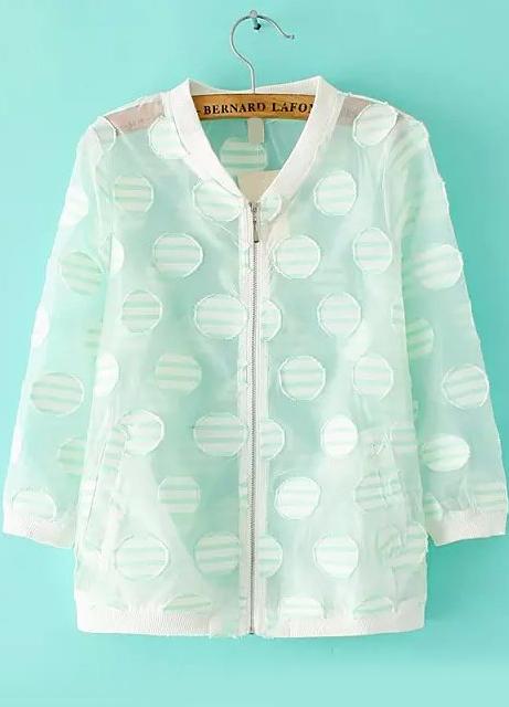 Romwe Stand Collar With Zipper Striped Patch White Coat