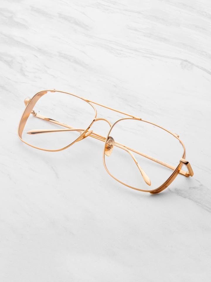 Romwe Top Bar Metal Frame Glasses