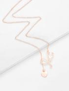 Romwe Heart Detail Pendant Link Necklace