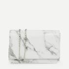 Romwe Marble Print Detail Chain Bag