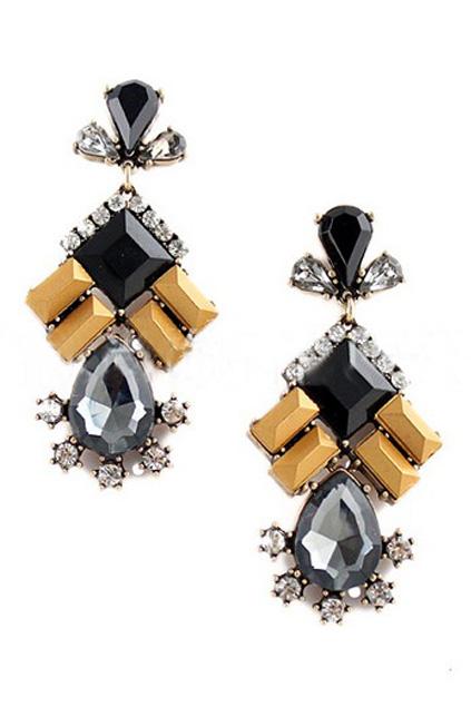 Romwe Romwe Colorful Diamante Earrings