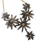 Romwe Black Glaze Flower Necklace