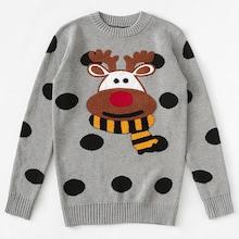 Romwe Men Christmas Print Polka Dot Jumper