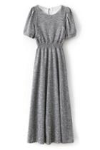 Romwe Romwe Pleated Elastic Grey Maxi Dress