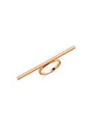 Romwe Gold Plated Horizontal Bar Ring