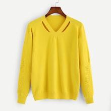 Romwe Cable Knit Detail Sweater