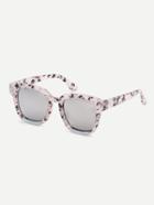 Romwe Leopard Square Lenses Frame Sunglasses