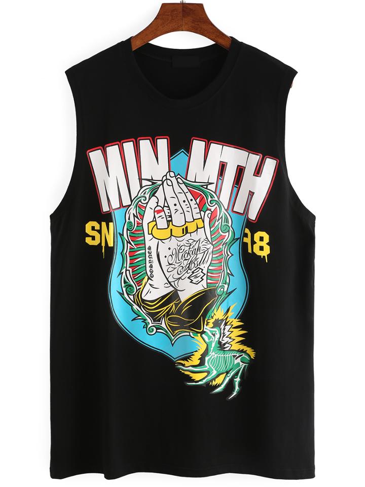 Romwe Graphic Print Tank Top