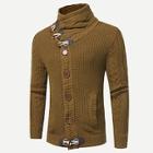Romwe Guys Single Breasted High Neck Sweater