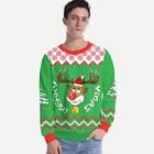 Romwe Men Christmas Cartoon Elk Print Sweatshirt