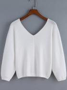Romwe V Neck Loose T-shirt