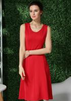 Romwe V Neck Sleeveless With Zipper Red Dress