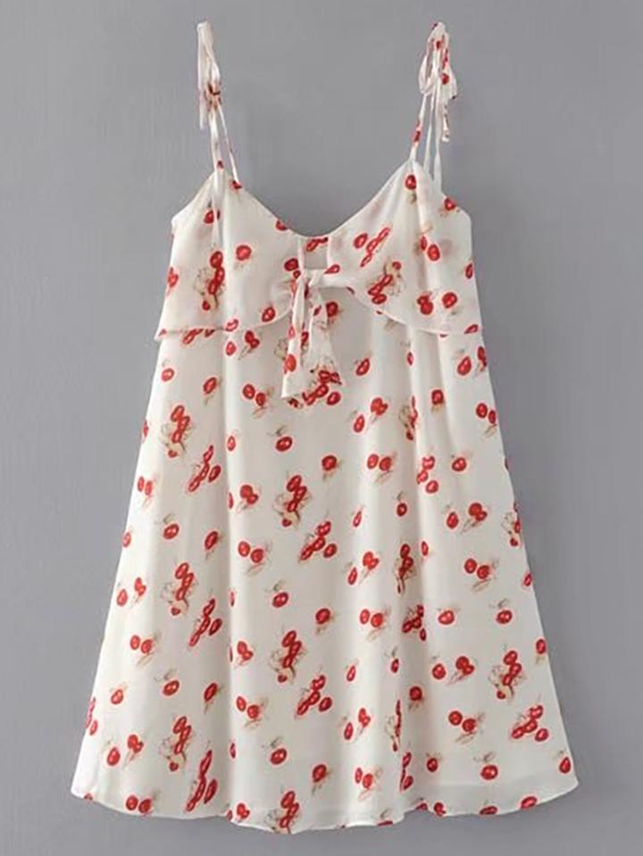 Romwe Knot Front Backless Cami Dress