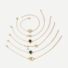 Romwe Butterfly & Lock Chain Bracelet Set 6pcs