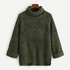 Romwe Solid High Low Sweater