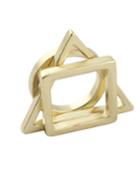 Romwe New Style Cheap Wholesale Geometry Gold Plated Ring Set
