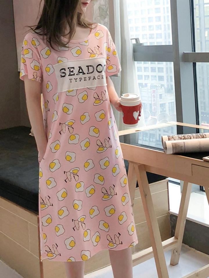 Romwe Egg Print Night Dress