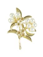 Romwe Imitation Pearl Flower Brooch