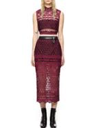Romwe Stand Collar Hollow Tank Top With Zipper Red Skirt