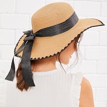 Romwe Bow Trim Floppy Hat