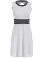 Romwe Striped Hollow Knit White Dress