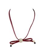 Romwe Red Color Rhinestone Star Shape Choker Necklaces