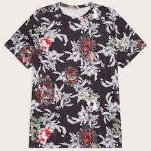 Romwe Guys Allover Floral Print Tee