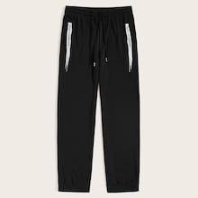 Romwe Guys Drawstring Waist Letter Sweatpants