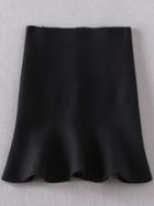 Romwe Mermaid Knit Black Skirt