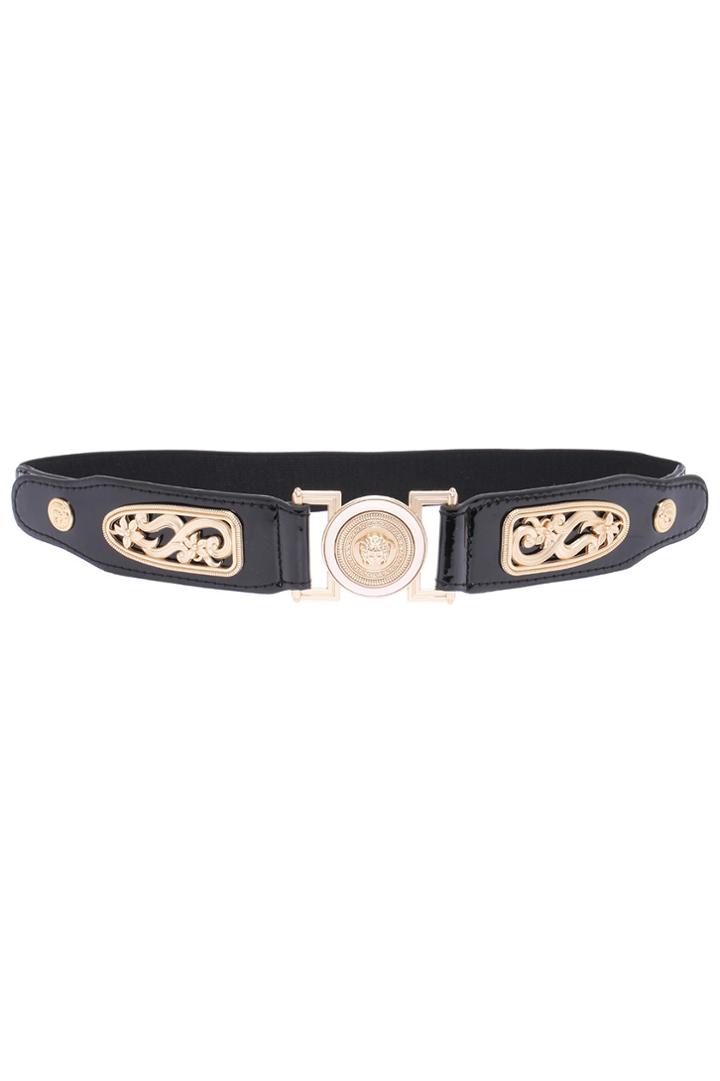 Romwe Romwe Retro Floral Embellished Belt