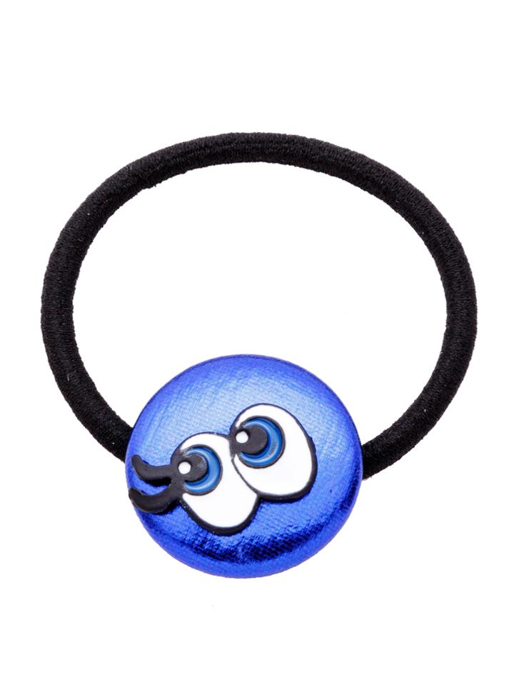 Romwe Blue Coin Funny Eye Pattern Hair Tie