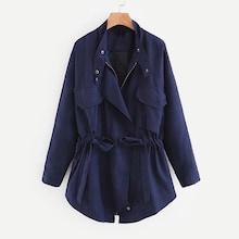 Romwe Drawstring Waist Utility Jacket