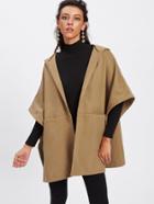 Romwe Buttoned Detail Poncho Coat