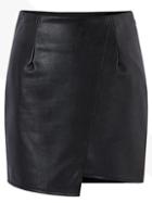 Romwe Slim Asymmetrical Pu Skirt