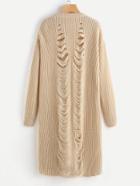 Romwe Ripped Back Longline Jumper