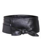 Romwe Black Knotted Front Wide Belt