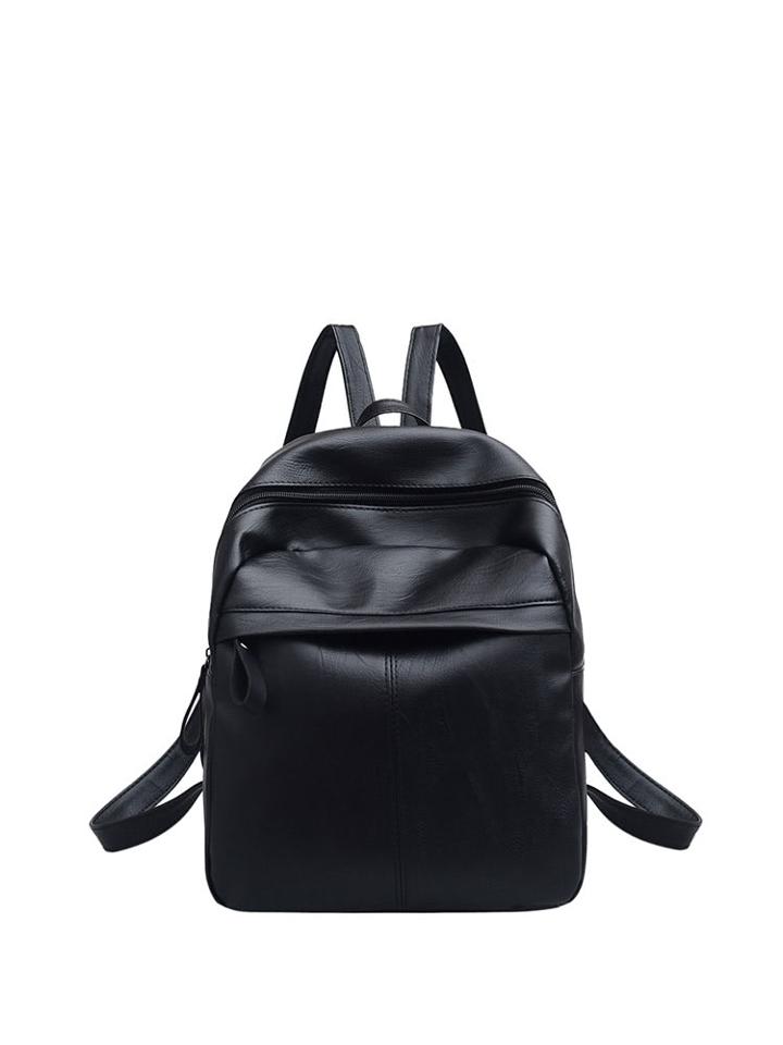 Romwe Pu Zipper Design Backpack