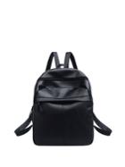 Romwe Pu Zipper Design Backpack