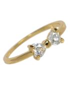Romwe Gold Rhinestone Bow Shape Wedding Ring