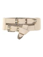 Romwe Knot Detail Double Buckle Belt