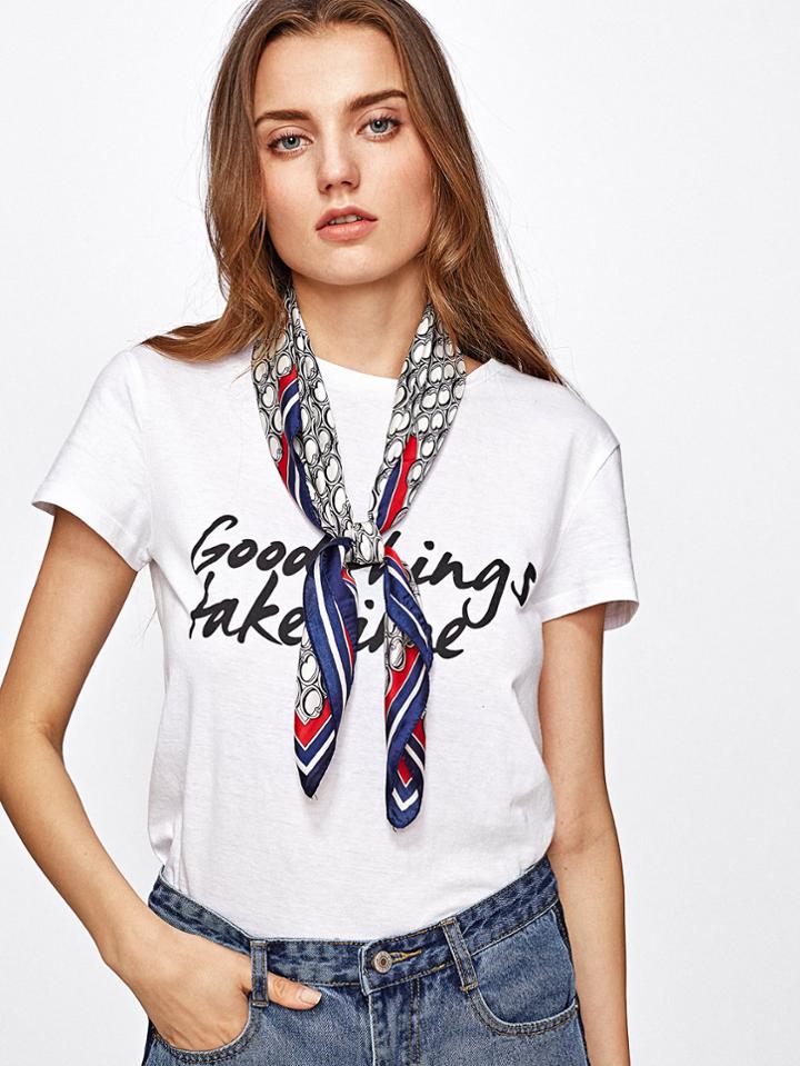 Romwe Ring Print Neckerchief