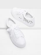 Romwe Studded Design Lace Up Sneakers