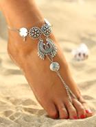 Romwe Coin Detail Boho Anklet