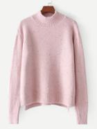 Romwe Rib Trim Step Hem Sweater
