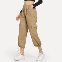 Romwe Drawstring Hem Pocket Detail Pants