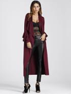 Romwe Tiered Frill Sleeve Waterfall Coat
